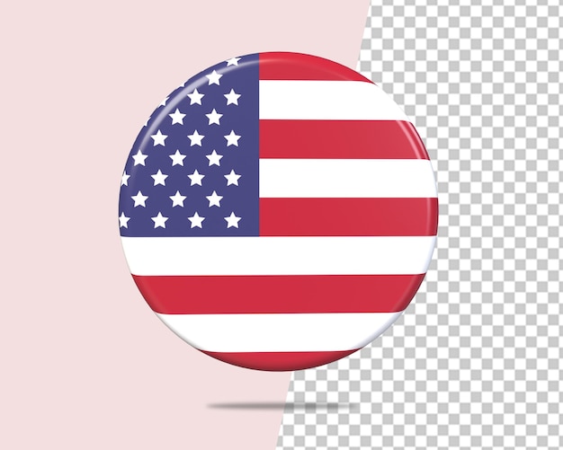 United states flag icon circle map 3d