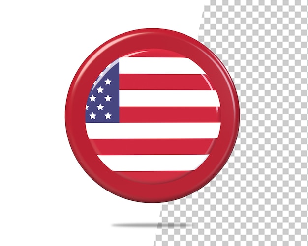 United states flag icon map 3d