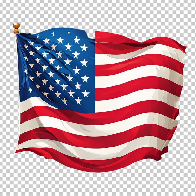 United States Flag Icon Vector Illustration Wave