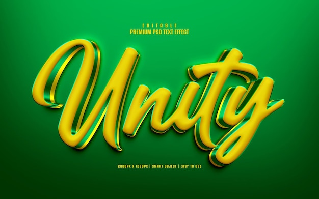 Unity gold and green editable premium psd text effect