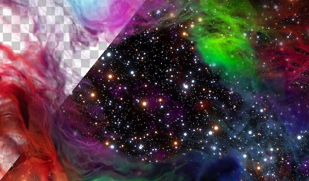 Universe starry sky Gas nebula with stars 3d render Galaxy in outer space colorful space background