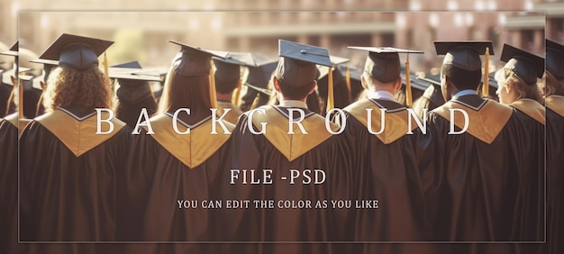 university graduate students wearing graduation gowns and hats