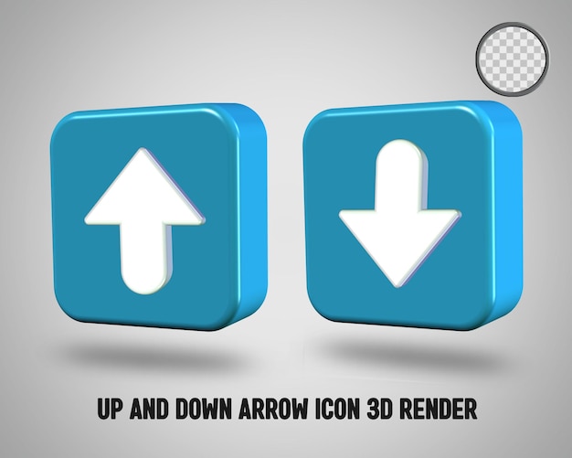 up and down arrow icon 3d render