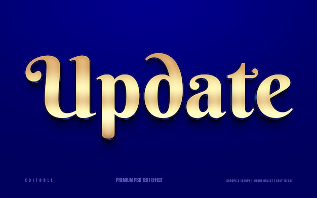 Update luxury golden editable premium psd 3d text effect