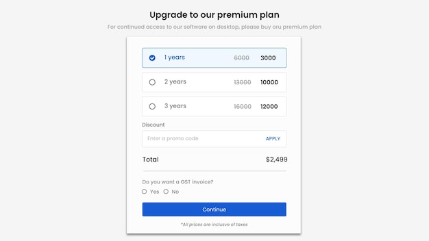 Upgrade to our premium plan