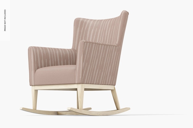 Upholstered Rocking Chair Mockup, Right View