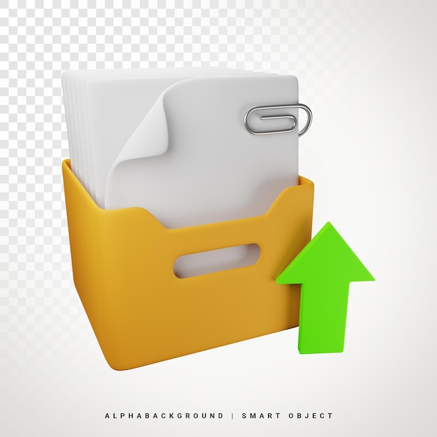 Upload Archive 3d Icon Illustration