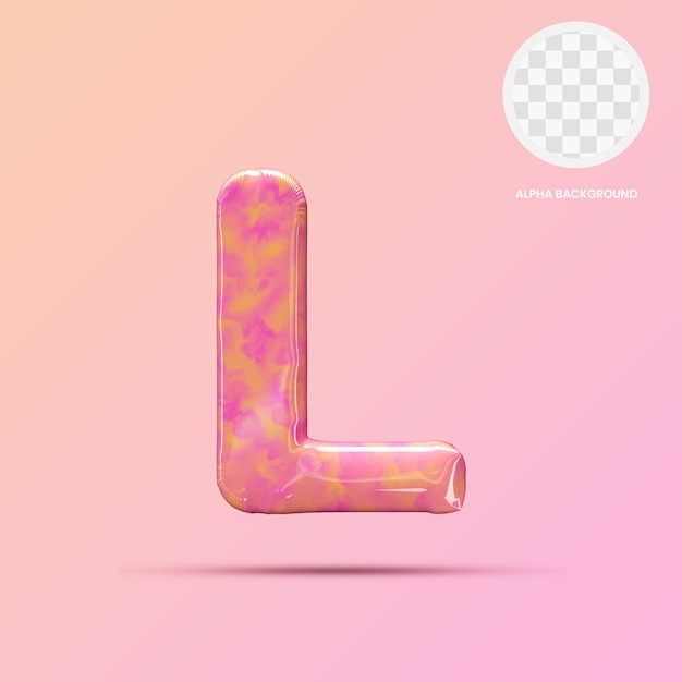 Uppercase L Lollipop 3D Render