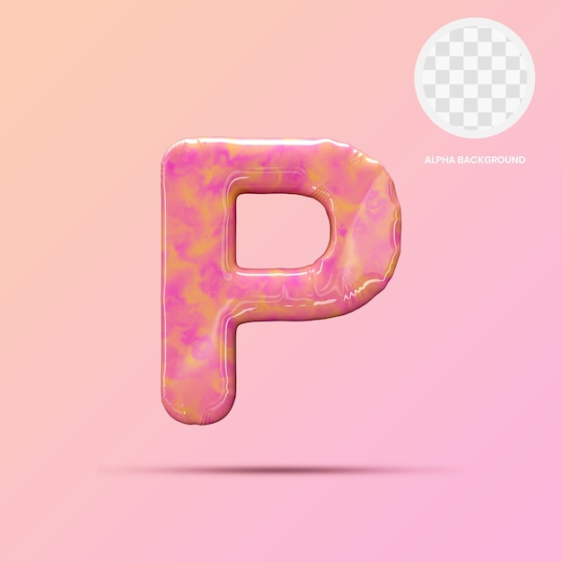 Uppercase P Lollipop 3D Render