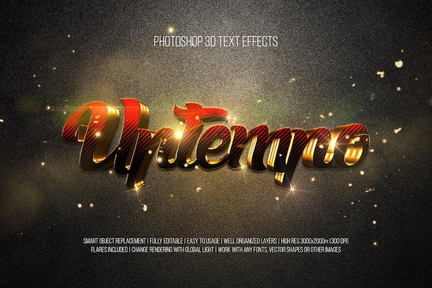 Uptempo Photoshop 3D Text Effects