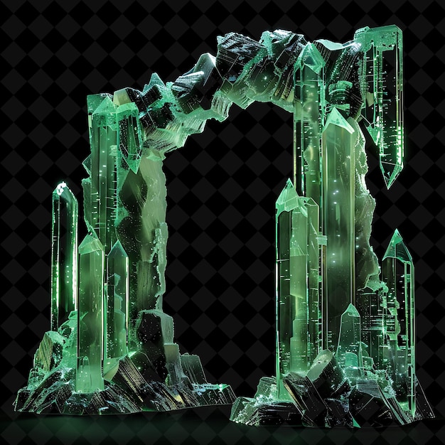 Uranian Gate With Ice Giant and Mint Green Atmosphere Made W PNG Y2K Shape Neon Color Collection