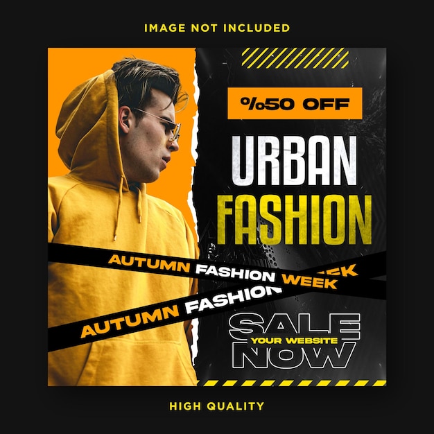 Urban fashion social media post template