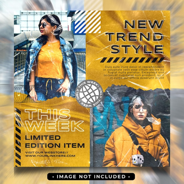 urban fashion streetwear banner instagram post template