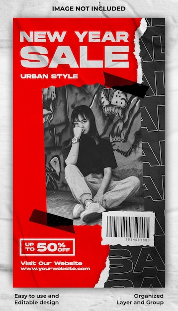 Urban fashion streetwear banner instagram Story template