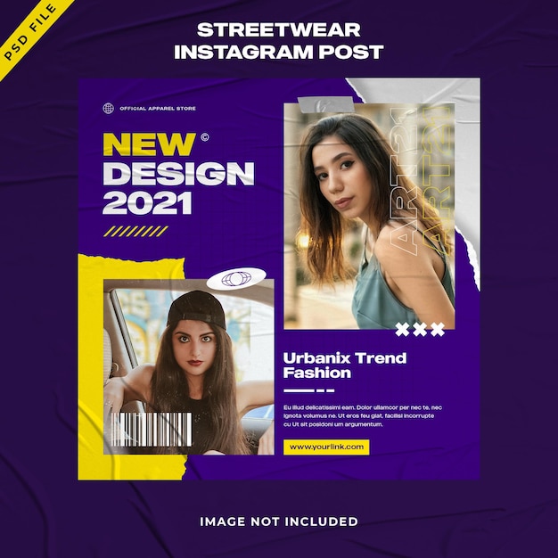 Urban Fashion Streetwear Instagram Post template