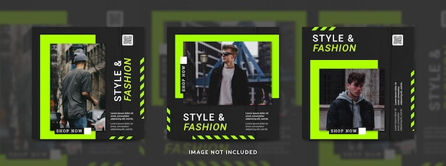 Urban fashion style social media post and banner template