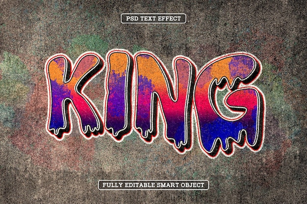 PSD urban graffiti king text effect