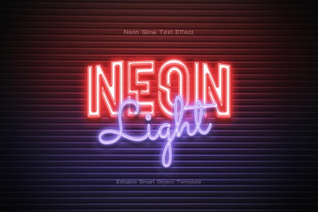 PSD urban neon glow text effect