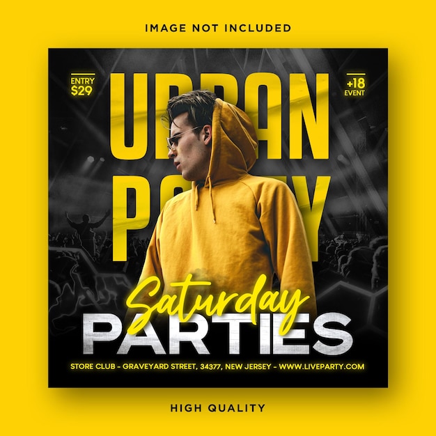 Urban party flyer template design