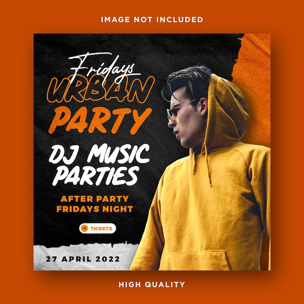 Urban party night club flyer template design