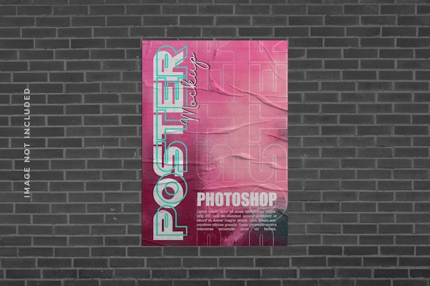 Urban poster mockup with realistic effect