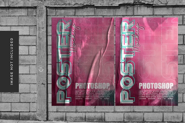 Urban poster mockup with realistic effect