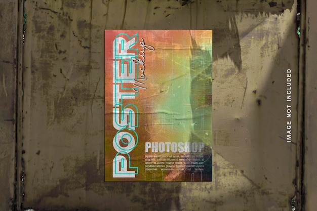 Urban poster mockup with realistic effect