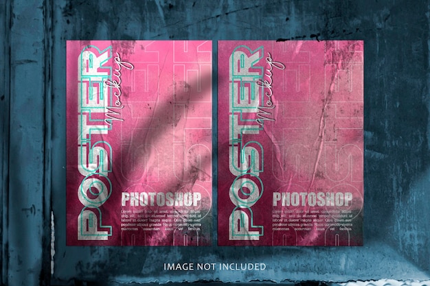 Urban poster mockup with realistic effect