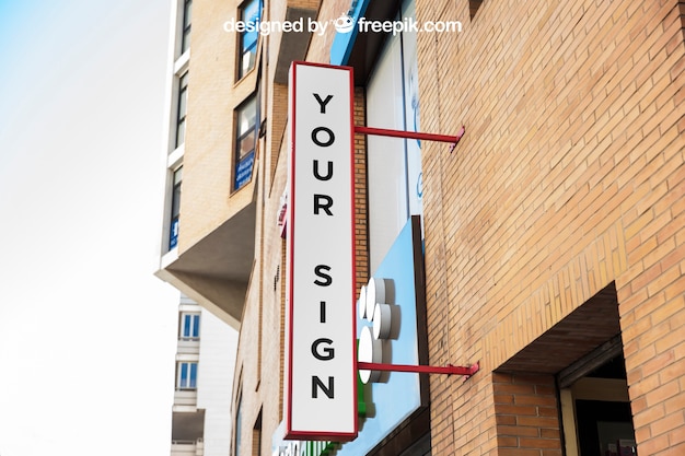 Urban shop sign mockup