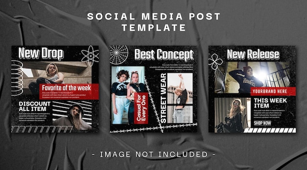 Urban streetwear fashion instagram post template banner