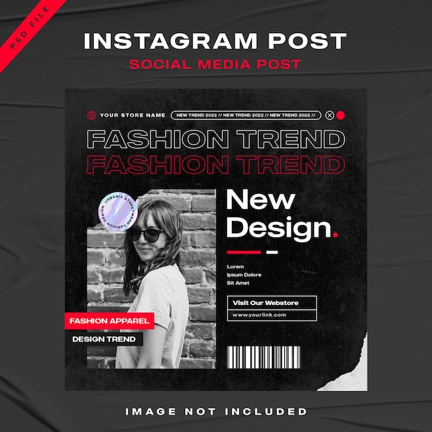 Urban Streetwear fashion sale Instagram Post Template design