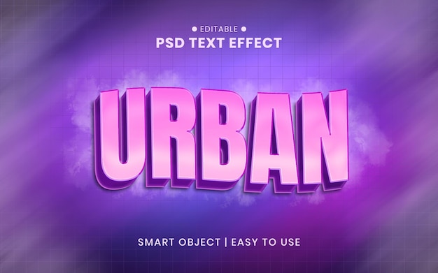 PSD urban style editable 3d text effect