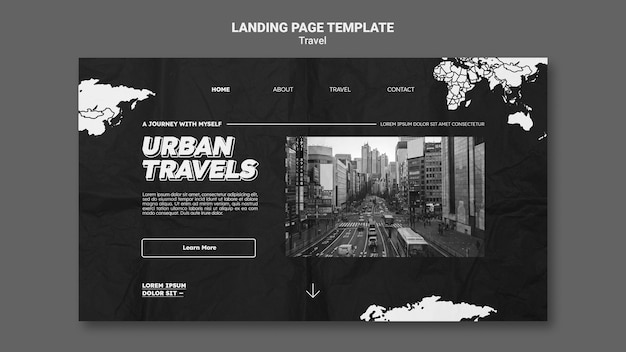 Urban travels landing page template design