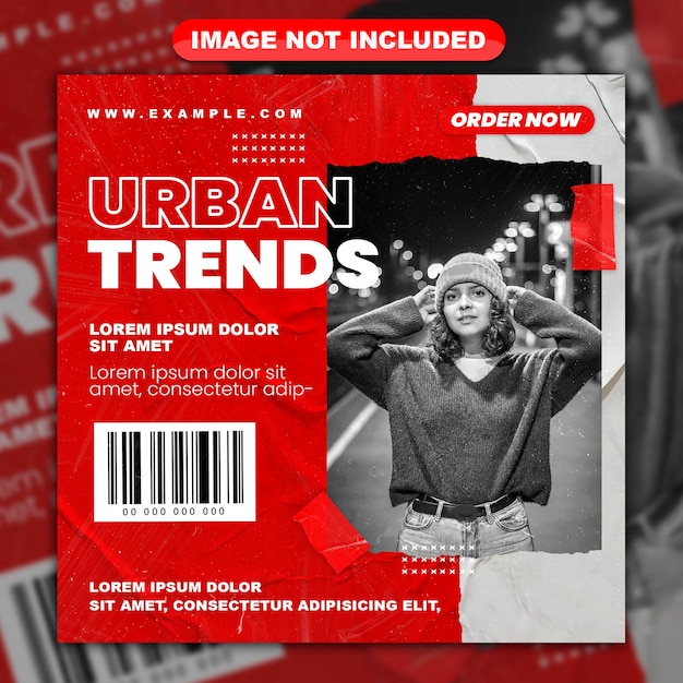 Urban trends fashion social media post template and web banner