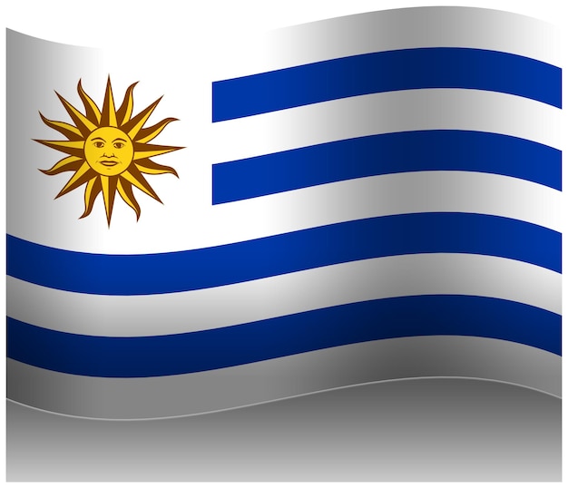 Uruguay wave flag 3D