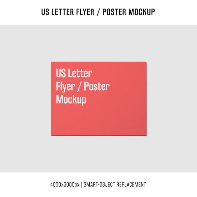 us letter flyer or poster mockup