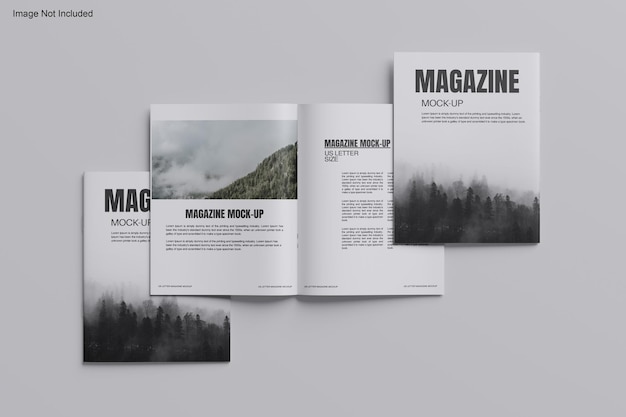 PSD us letter magazine mockup