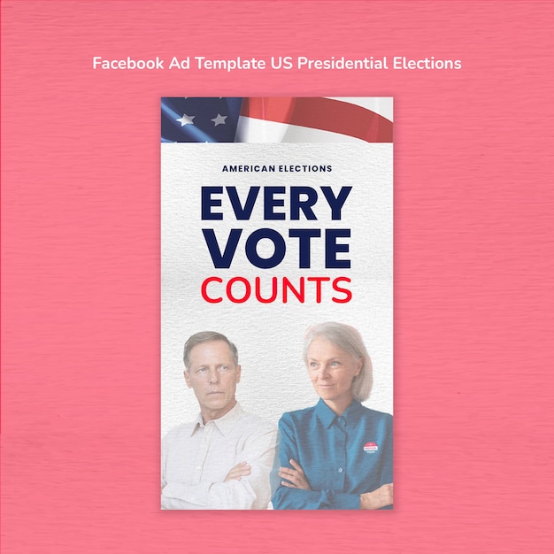 PSD us presidential election facebook ad template design