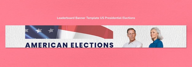 Us presidential election leaderboard banner template design