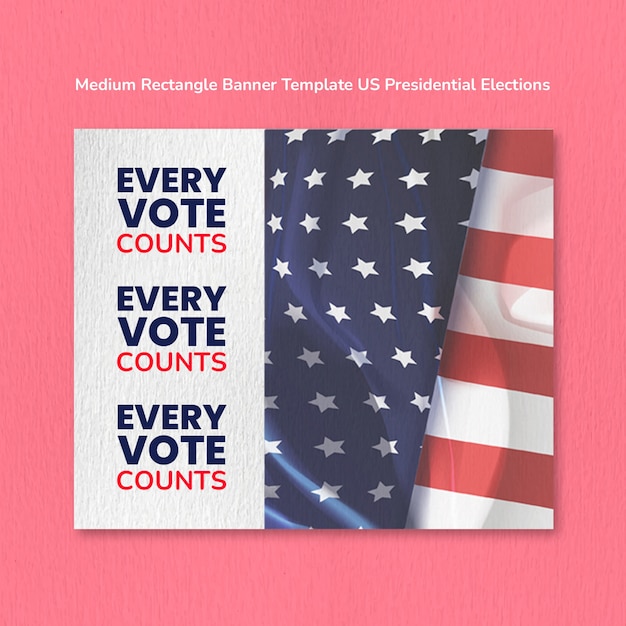 Us presidential election medium banner template design