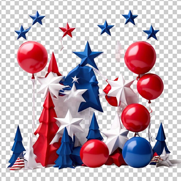 PSD usa celebration flat national symbols set for independence day