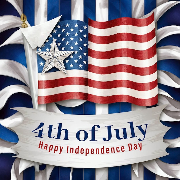 USA independence day 4th of July celebration background design template