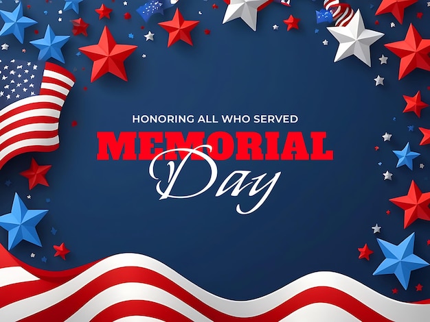 USA Memorial Day Banner Poster Design