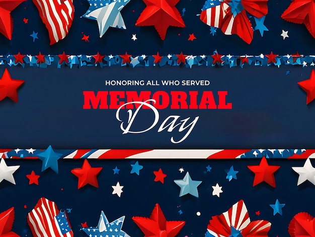 PSD usa memorial day banner poster design