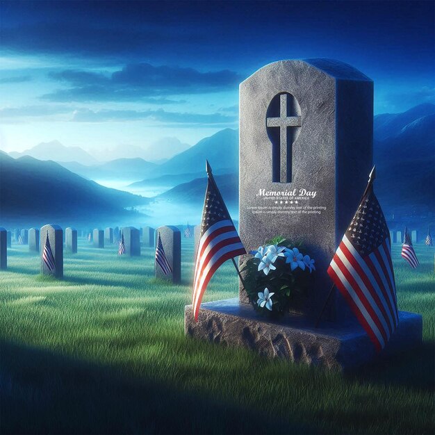 PSD usa memorial day concept background