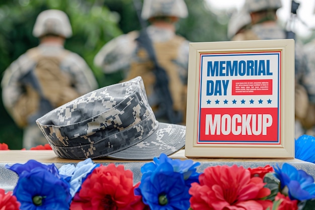 Usa memorial day frame or card mock-up design