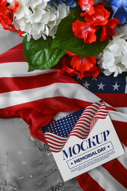 PSD usa memorial day frame or card mock-up design