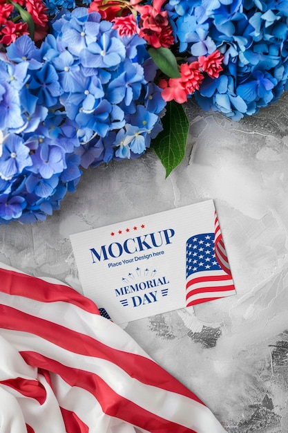 Usa memorial day frame or card mock-up design