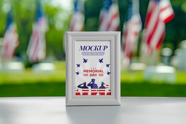 Usa memorial day frame or card mock-up design