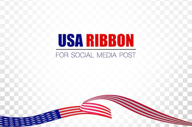 USA Social media post ribbon